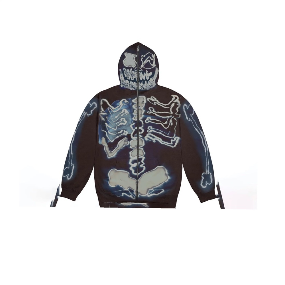 Cactus jack “fragment Skelton graffiti” full zip hoodie